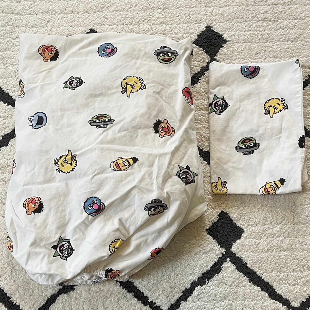 Brooklinen Sesame Street toddler crib sheets